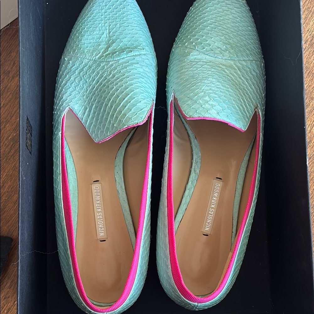 Nicholas Kirkwood Mint Green Loafers